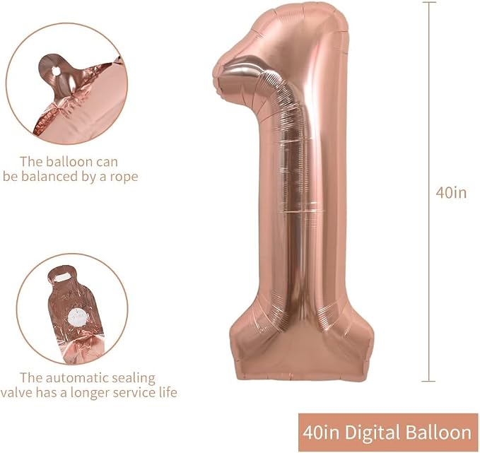 TONIFUL 40 Inch Large Rose Gold Number 18 Balloons Giant Digital 18 or 81 - Image 2