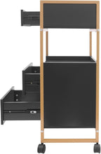 Salon Trolley with Wheels, 3 Drawers Salon Cart with Hair Dryer Holder Utility Salons Cabinet for Tools Storage at Barbershop Beauty Salons Tattoo Shop (Black)