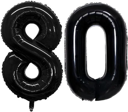 Number 80 Balloons for 80th Birthday Party Decorations, 42 Inch Jumbo Foil by GOER