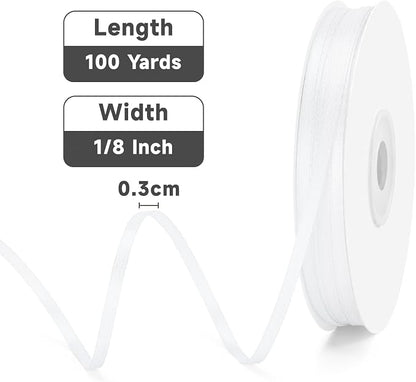 KINGLAKE White Satin Ribbon - Image 2