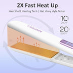 Faszin Hair Straightener, Fast Heat Titanium Flat Iron with Negative Ions to Create Sleek Style, 2 in 1 Straightener and Curler Dual Voltage Styling Tool for Professional Salon Straighten/Curl/Wave