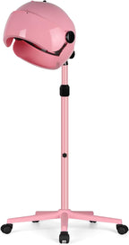 Professional Hooded Hair Dryer Pink,Stand Hair Dryer Bonnet with 3 Temperature Settings,Height Adjustable Sit Under Dryer on Wheels