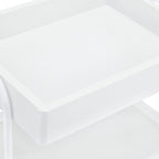 BarberPub Salon Trolley Cart with Lockable Wheels, Salon Cart with Drawer, Storage Trolley for Barber Shop, Spa 2086 (White)