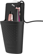 2 Pack Heat Resistant Silicone Hair Iron Mat and Pouch,Portable Travel Hair Straightener Mat and Holder for Hair Styling Tools.(Black)