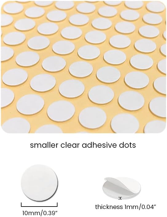 200 Pcs Clear Adhesive Dots, 10mm/0.39" Sticky Double Sided Glue Dots, - Image 2