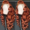 AMIRTY 220% Density Orange Ginger Lace Front Wigs Human Hair 13X4 HD Transparent Lace Front Wigs Human Hair Pre Plucked with Baby Hair #33 Wigs For Women 22 Inch