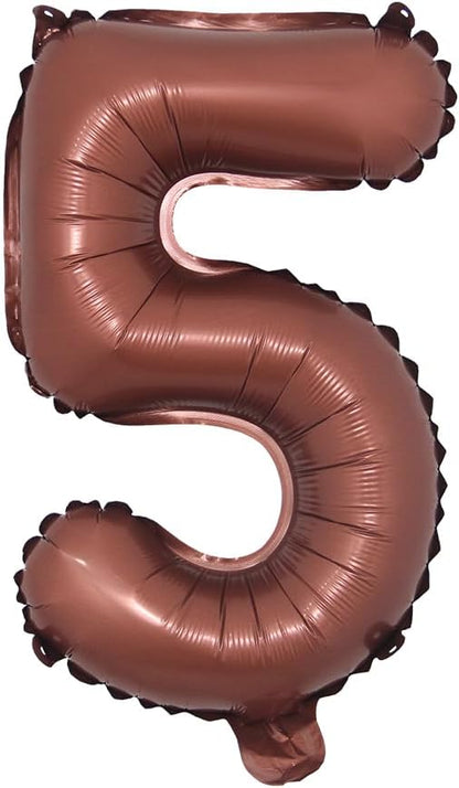 Chocolate Color Letter Number Foil balloons 1pc 16inch Alphabet Digital by RUIANSI