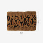 Women Leopard Knit Headband,Warm Sports Headscarf,Soft Stretchy Wide Hair Band,Fashion Accessories for Daily Wear