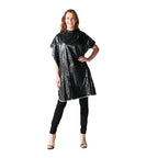 Betty Dain Hair Stylist Shampoo Cape, Waterproof and Stain Resistant Vinyl, Soft Nylon Neckband, Classic Black Color Design, Touch-and-close Fastener, 36 x 54 inches, Black