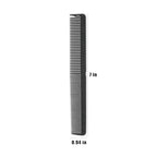PERFEHAIR 2-Pack Professional Round Tooth Hair Cutting Comb - 7 Inch, Black Carbon Fiber Anti-Static & Heat Resistant, Durable Barber Combs with Fine & Wide Tooth for Precise Haircut for Men & Women