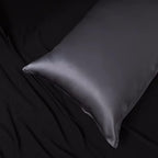 Premium Silk Pillowcase for Hair and Skin Made in USA, 100% 22 Momme Mulberry Silk King Size Pillow Cases with Zipper, Hypo Allergenic Pillow Case, 1pc 20"x36" (King, Slate Grey)