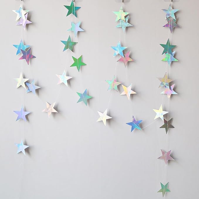 Iridescent Shining Star Hanging Garland Iridescent Hanging Sparkling Star by Eeatour