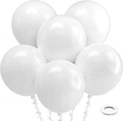 Bezente White Balloons 18 Inch by Bezente
