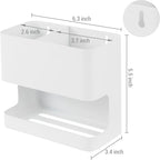 MyGift White Metal Wall Mount Hair Tools Holder with 2 Slots, Salon Hair Styling Accessories Organizer Rack, Blow Dryer, Straightener and Curling Iron Holder