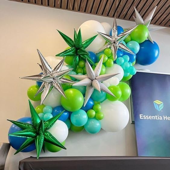50Pcs Blue Green Balloons 12inch Light Green Blue Vintage Confetti Balloon - Image 4