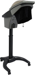 Standing Hair Steamer, 7 Color Hooded Micro Ozone Hair Care Machine Adjustable Height & Wheels with Intelligent Operation Panel for Oiling/Coloring/Conditioning/Perming (Black)