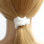 Pack of 12 Cotton Hair Scrunchies Single Jersey Solid Color Ponytail Holders Hair Ties for Girl (Light Pink)