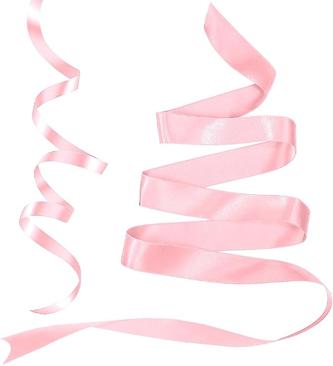 Pink Ribbon for Gift Wrapping 3/8 in 25 Yards Light Pink Satin Ribbon for - Image 3