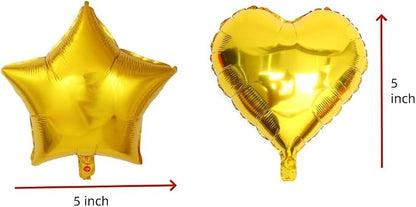 50pcs 5" Heart & Star Foil Balloons - Image 2