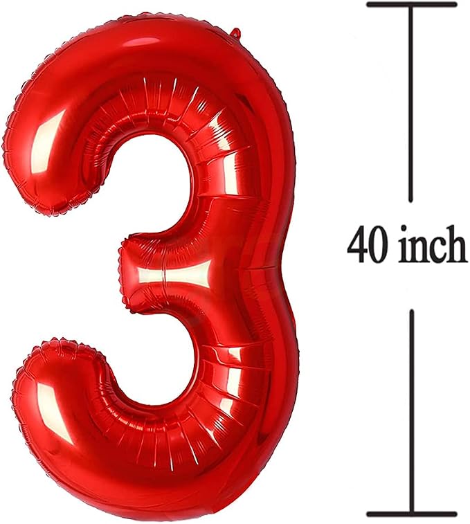 Jonhamwelbor 13 Number Balloons Red Big Giant Jumbo Number 13 Foil Mylar - Image 3