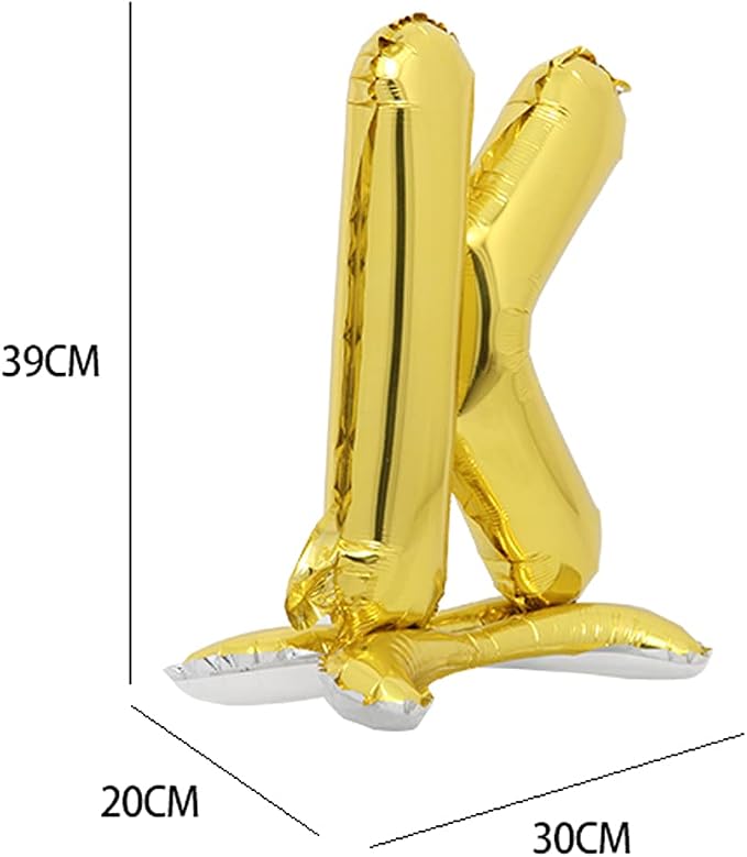 16" Standing Alphabet Letter and Number Balloons Aluminum Hanging Foil Film - Image 2