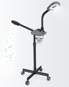 Kingsteam Facial Steamer & 5X Magnifying Lamp Combo, Professional Esthetician Equipment: Adjustable Nano Mist, Deep Pore Cleansing, Blackhead Remover, Acne Treatment Ozone Steamer (60 Min Timer),Black