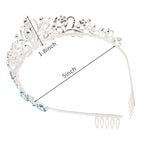 Didder Silver Tiara Crowns for Women - Girls' Elegant Combs and Blue Crystal Princess Crowns for Birthdays, Bridal, Prom and Parties