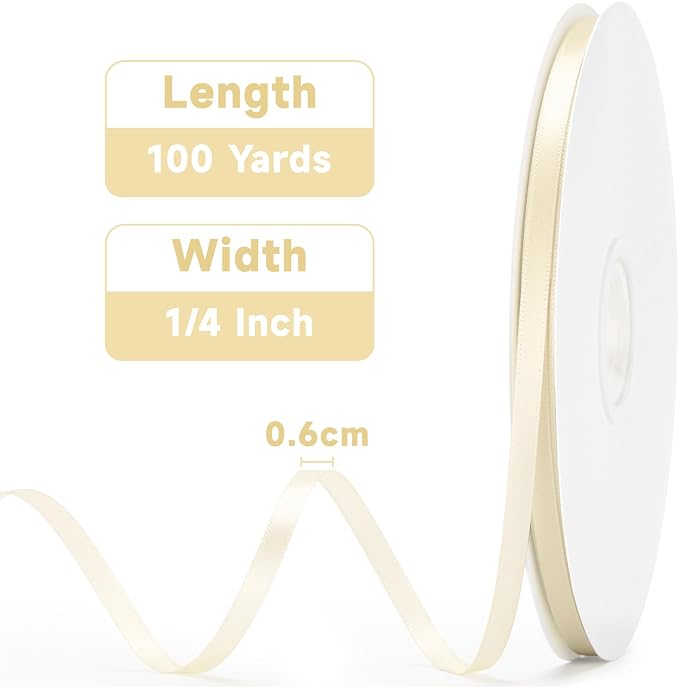 KINGLAKE Ivory Satin Ribbon - Image 2