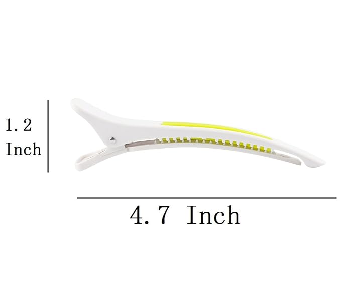6Pcs/set Pinup Plastic Duck Bill Hair Clips for Sectioning Hair - Professional Non Slip Silicone band Clips Salon DIY Accessories Hairpins Hairgrip for Women(White-Style2)