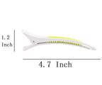 6Pcs/set Pinup Plastic Duck Bill Hair Clips for Sectioning Hair - Professional Non Slip Silicone band Clips Salon DIY Accessories Hairpins Hairgrip for Women (White-Multicolor)
