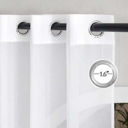 NICETOWN White Sheer Curtains 72 inches Long - Image 2