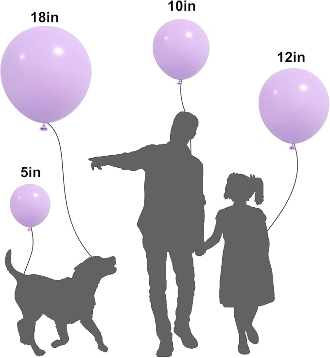 APLANET 150pcs Pastel Purple Balloon Different Sizes 18 12 10 5 Inches Light - Image 3