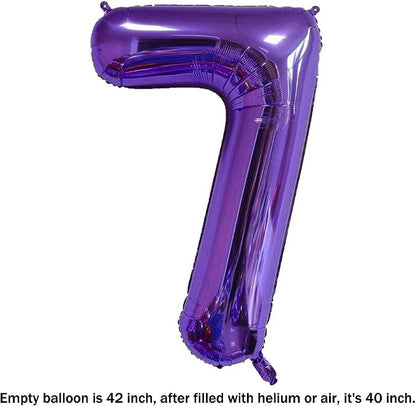 40 Inch Jumbo Purple Number 7 Balloon Giant Balloons Prom Balloons Helium Foil - Image 2