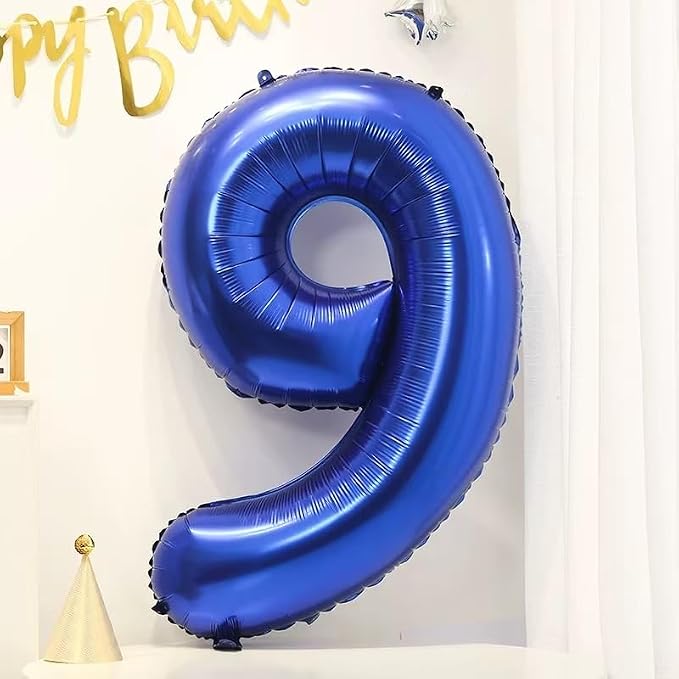 40 inch Navy Blue Number Balloon Dark Blue 9 Balloons Giant Foil Helium - Image 3