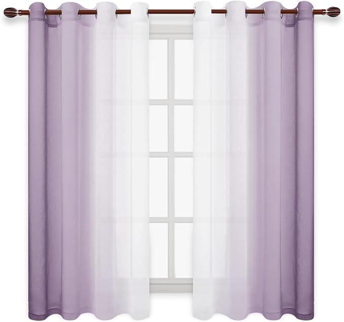 DWCN Faux Linen Ombre Sheer Curtains - Image 6