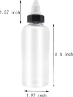 3 Pcs Dispensing Bottles, 8oz Plastic Boston Squeeze Bottles with Twist Top Cap