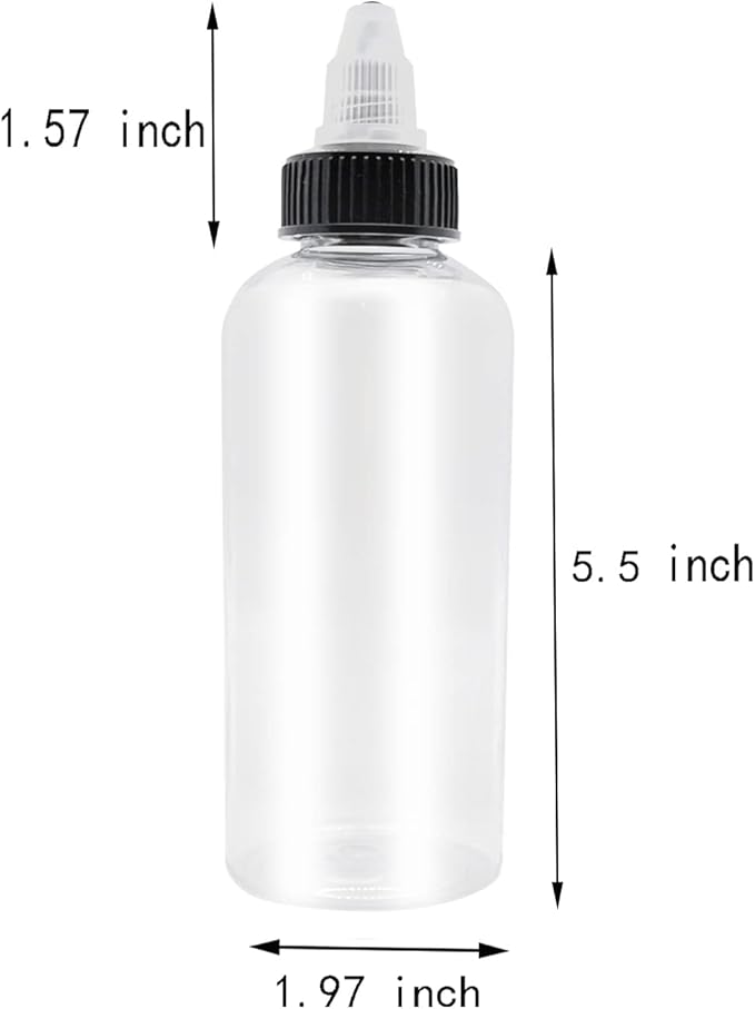 3 Pcs Dispensing Bottles, 8oz Plastic Boston Squeeze Bottles with Twist Top Cap
