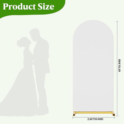 Arch Backdrop Stand and Cover Set, 6 x 2.6FT Gold Metal Wedding Arch - Image 3