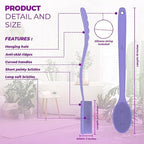 Long Handle Back Scrubber for Shower - 19 inch Extended Reach Silicone Body Brush - Avilana Bath Scrubber Extended Reach Tool - Easy Grip Body Wash Brush Gift