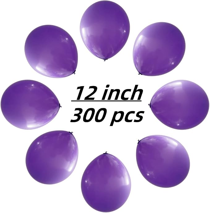 300 Pack Purple Balloons 12 inch Purple Latex Party Balloon Bulk - Image 2