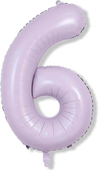 40 Inch Balloon Number 6 Light Purple, Large Foil Pastel Purple 6 Balloons - Image 8