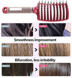 Magical Ultra Detangling Brush for Wet or Dry Hair, Detangler Brush, Fast Drying Styling Massage Hairbrush for Men, Women and Kids (Pink+Purple)