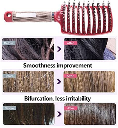 Magical Ultra Detangling Brush for Wet or Dry Hair, Detangler Brush, Fast Drying Styling Massage Hairbrush for Men, Women and Kids (Pink+Purple)