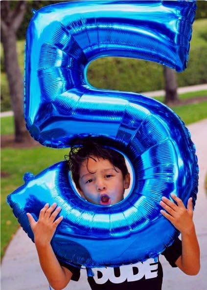 Navy Blue Number 5 Balloon 40 inch, 5th Birthday Party Balloons Decorations | - Image 4