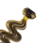 30 Inch Highlight Bundles Human Hair Blonde Body Wave Bundles Niegmeag Virgin Soft and Skily Remy Hair Extensions Double Weft 2 Tone Black and Honey Blonde Bundle