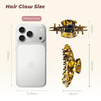 French Hair Claw Clips for Women Grils,4 Inch Strong Hold No Slip Grip Accessories Acetate Material,Not Easily Damaged,Thick or Thin Hair (Gold)