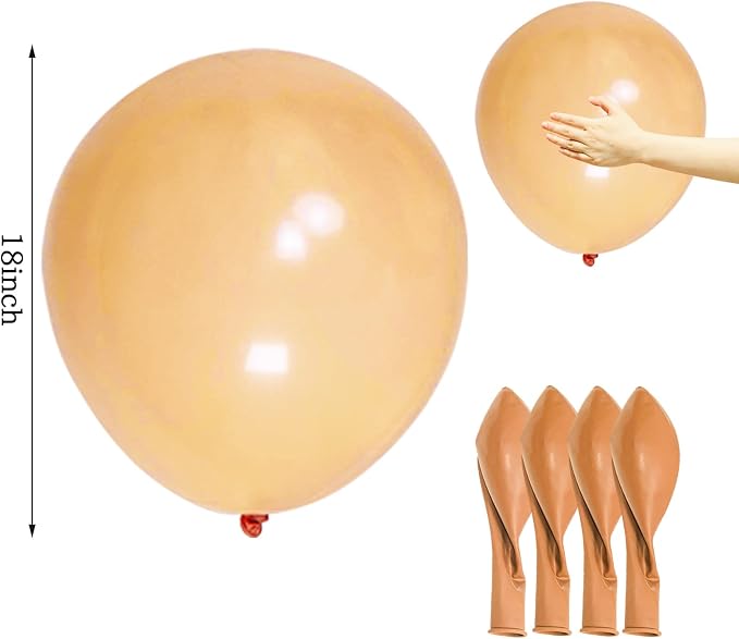 Nude Balloons 18 Inch 12 Pack Large Latex Party Balloons Round Helium Balloon - Image 2