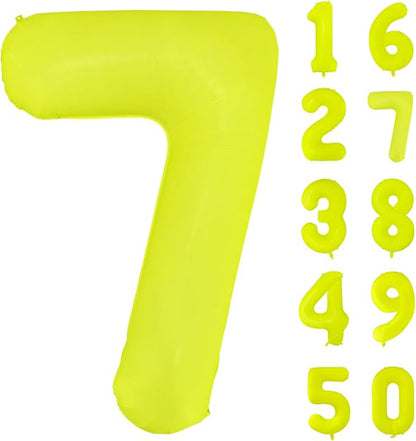 Fluorescent Yellow Number Balloon 40 inch Giant Foil Helium Balloons Yellow by Yeodong