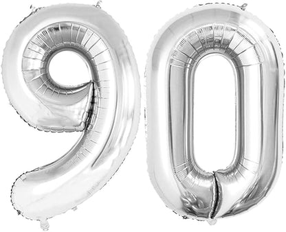 Number 90 Balloons for 90th Birthday Party Decorations, 42 Inch Jumbo Foil by GOER