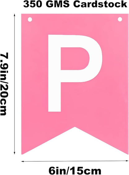 Pre-Strung Pink Happy Birthday Banner - Image 2